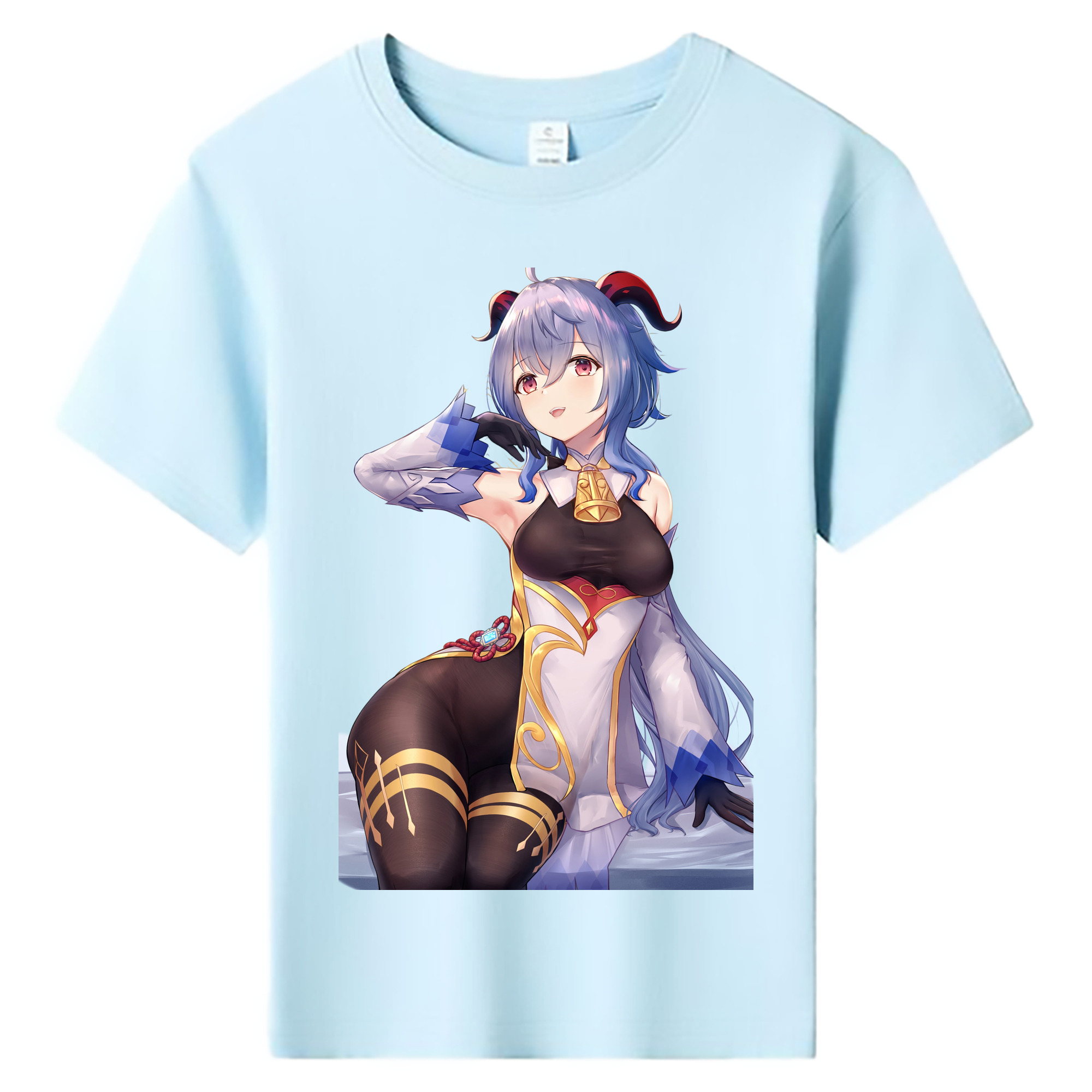 げんし神 甘雨 かんう genshin Ganyu 綿100％キッズTシャツ（フロントプリント）